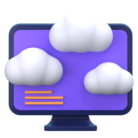 Cloud Monitor  3D Icon