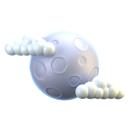 Cloud Moon  3D Icon