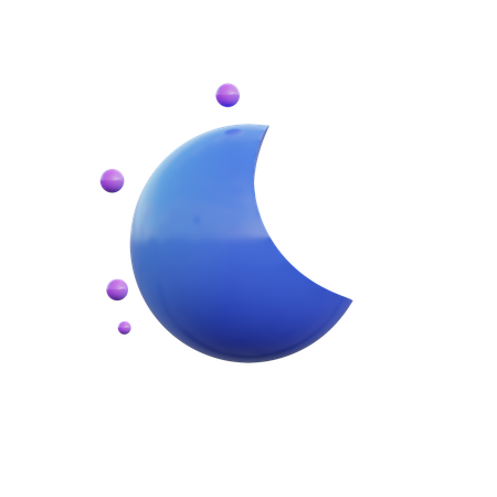 Cloud moon  3D Icon