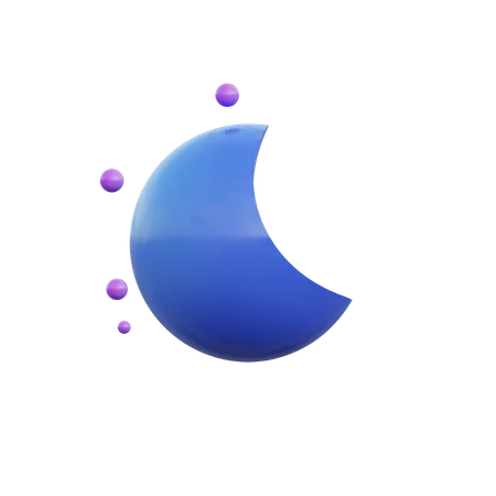 Cloud moon  3D Icon