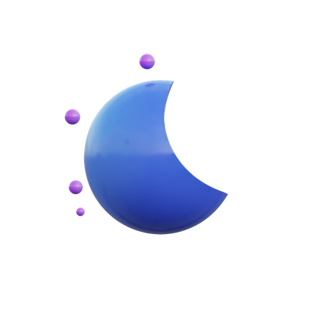 Cloud moon  3D Icon