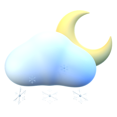 Cloud Moon Snow  3D Icon