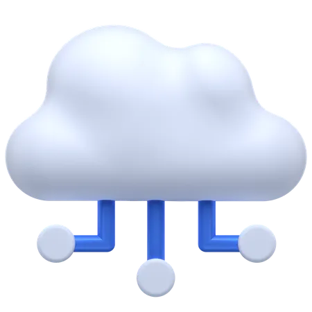Cloud Multiple Connections  3D Icon