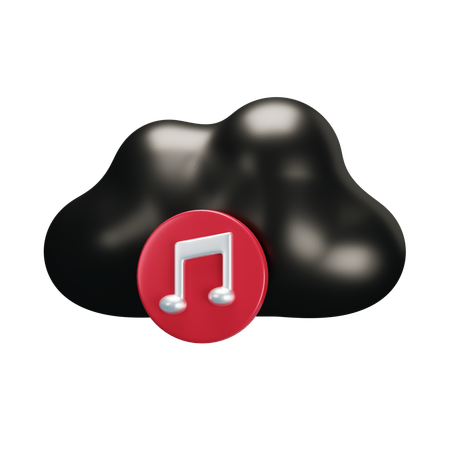 Cloud music  3D Icon