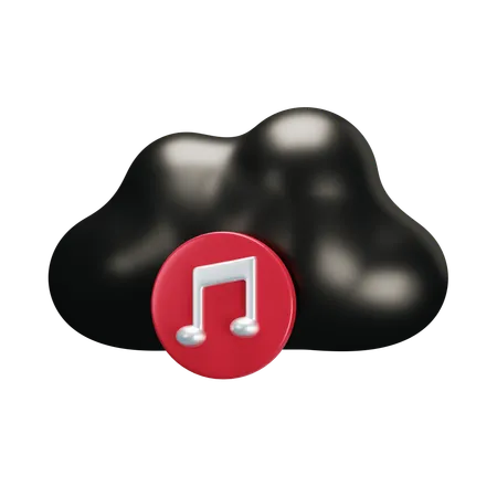 Cloud music  3D Icon