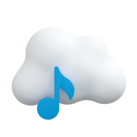 Cloud Music Storage  3D Icon