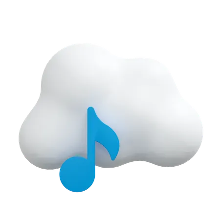 Cloud Music Storage  3D Icon