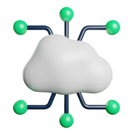 Cloud Network Hosting 3D Icon