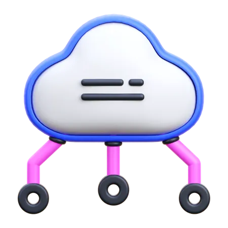 Cloud Network  3D Icon