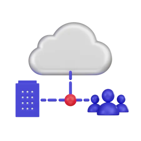 Upgrade Your Projects With A 3 D Hybrid Cloud Connection Network Icon Ideal For Web Presentations And Tech Designs Symbolizing Seamless Integration And Efficiency Elevate Your Visuals With Modern Sophistication 3D Icon