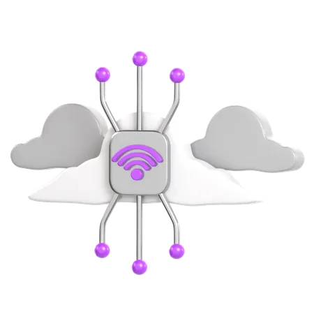 Cloud Network 3 D Fintech Icon 3D Icon