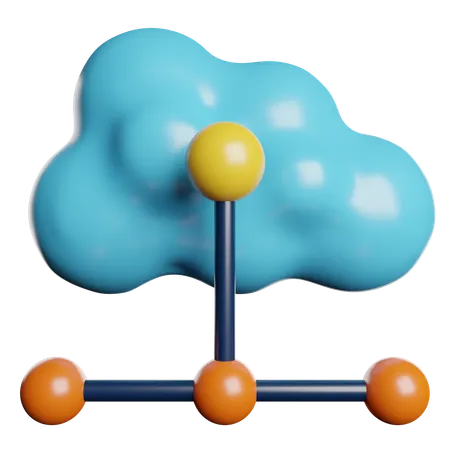 Cloud Network Storage 3D Icon