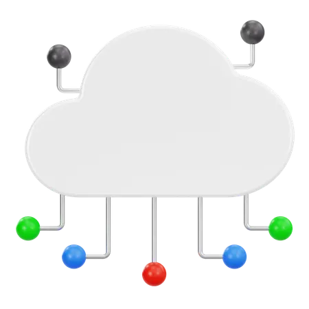 Cloud network  3D Icon