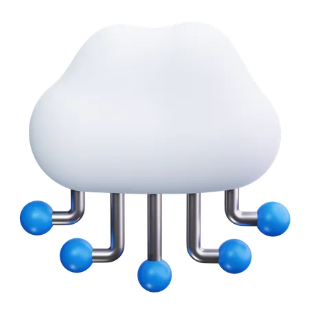 Cloud Network  3D Icon