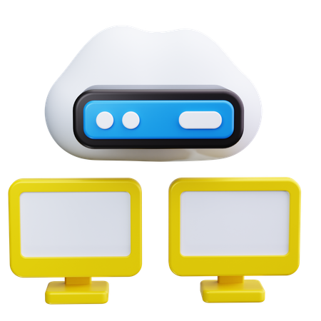 Cloud Network  3D Icon