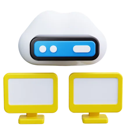 Cloud Network  3D Icon