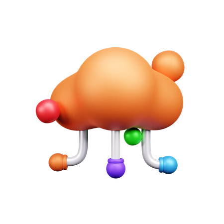 Cloud Network  3D Icon