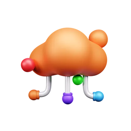 Cloud Network  3D Icon