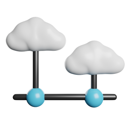Cloud Network  3D Icon