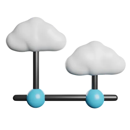 Cloud Network  3D Icon