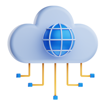 Cloud Network  3D Icon