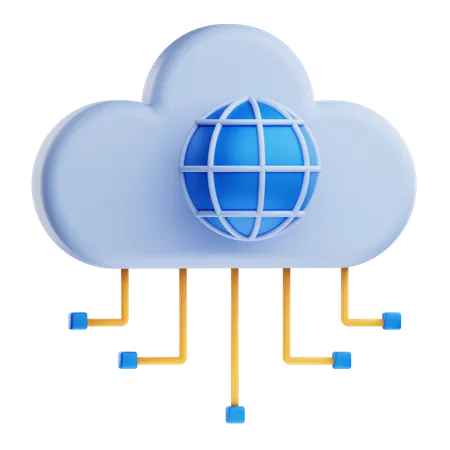 Cloud Network  3D Icon