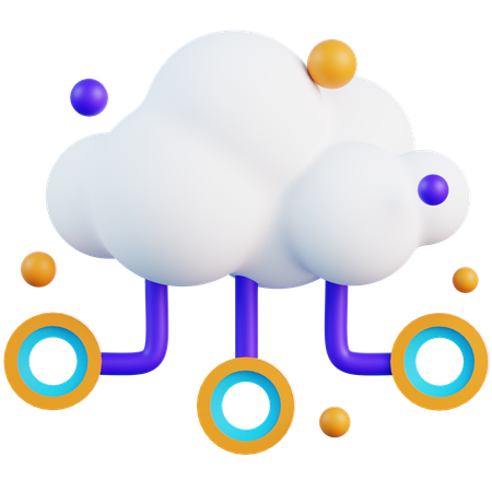 Cloud Network  3D Icon