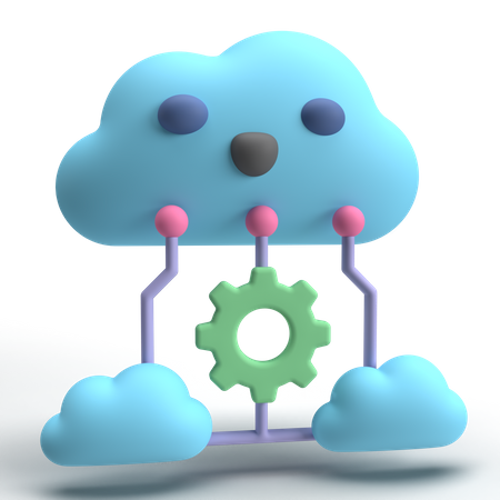 Cloud Network  3D Icon