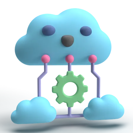 Cloud Network  3D Icon