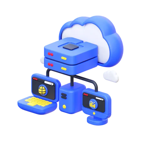 Cloud Network  3D Icon