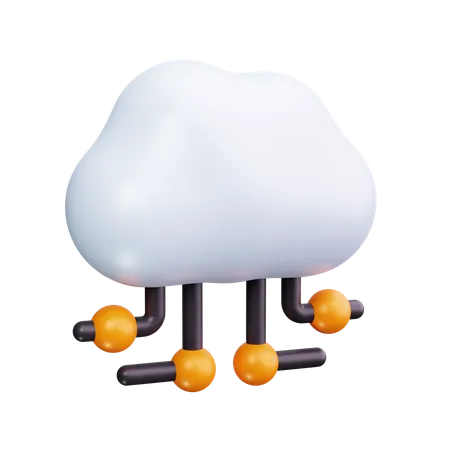 Cloud Network  3D Icon