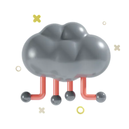 Cloud Network  3D Icon