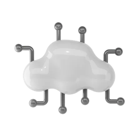 Cloud Network  3D Icon