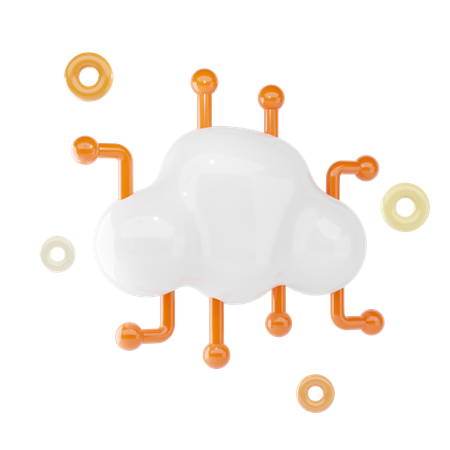 Cloud Network  3D Icon