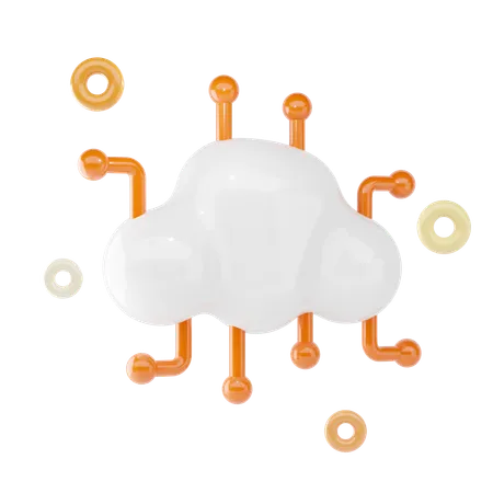 Cloud Network  3D Icon