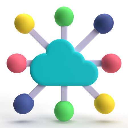 Cloud Network  3D Icon