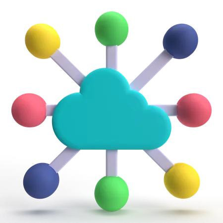 Cloud Network  3D Icon