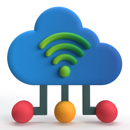 Cloud Network  3D Icon