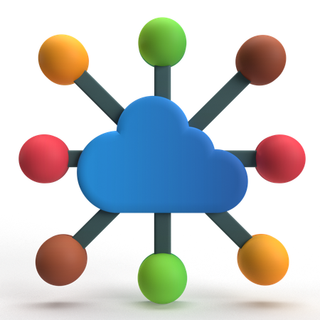 Cloud Network  3D Icon