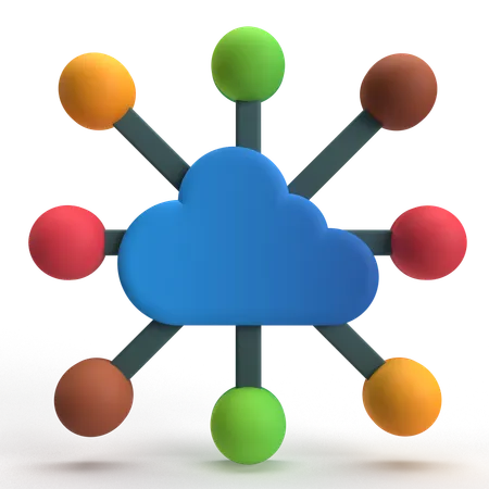 Cloud Network  3D Icon