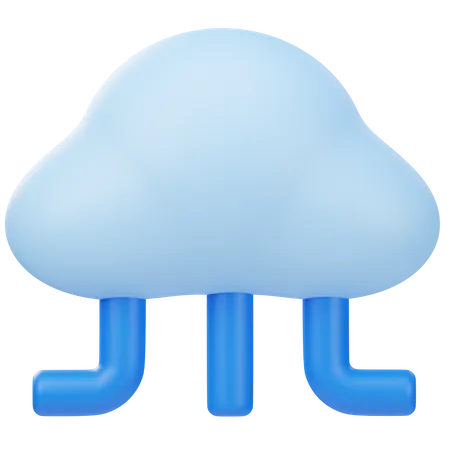 Cloud Network  3D Icon