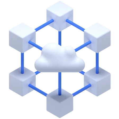 Cloud Network  3D Icon