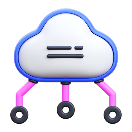 Cloud Network  3D Icon