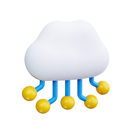 Cloud Network  3D Icon