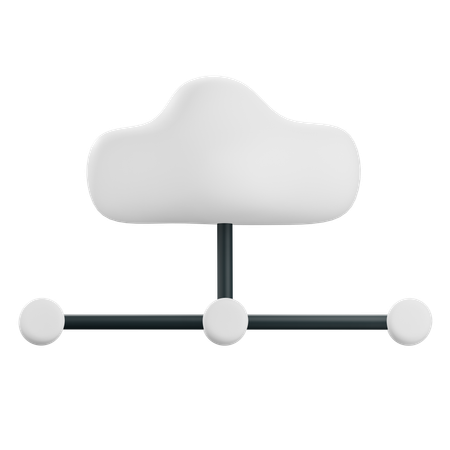 Cloud Network  3D Icon