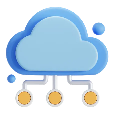 Cloud Network  3D Icon