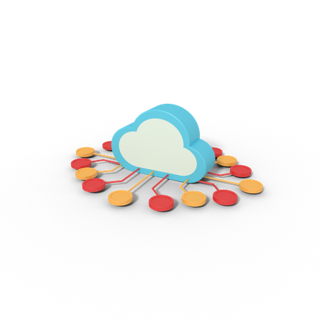 Cloud Network  3D Icon