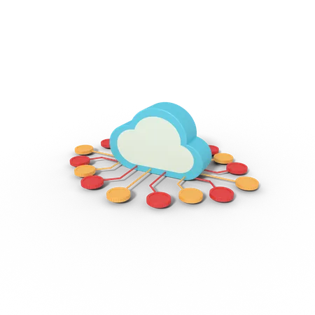 Cloud Network  3D Icon