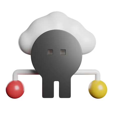 Cloud Network  3D Icon