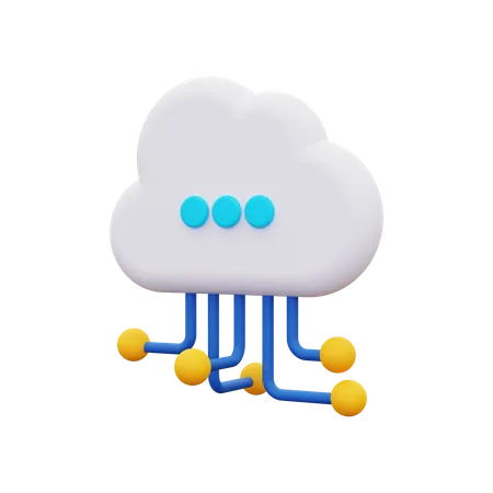 Cloud network  3D Icon